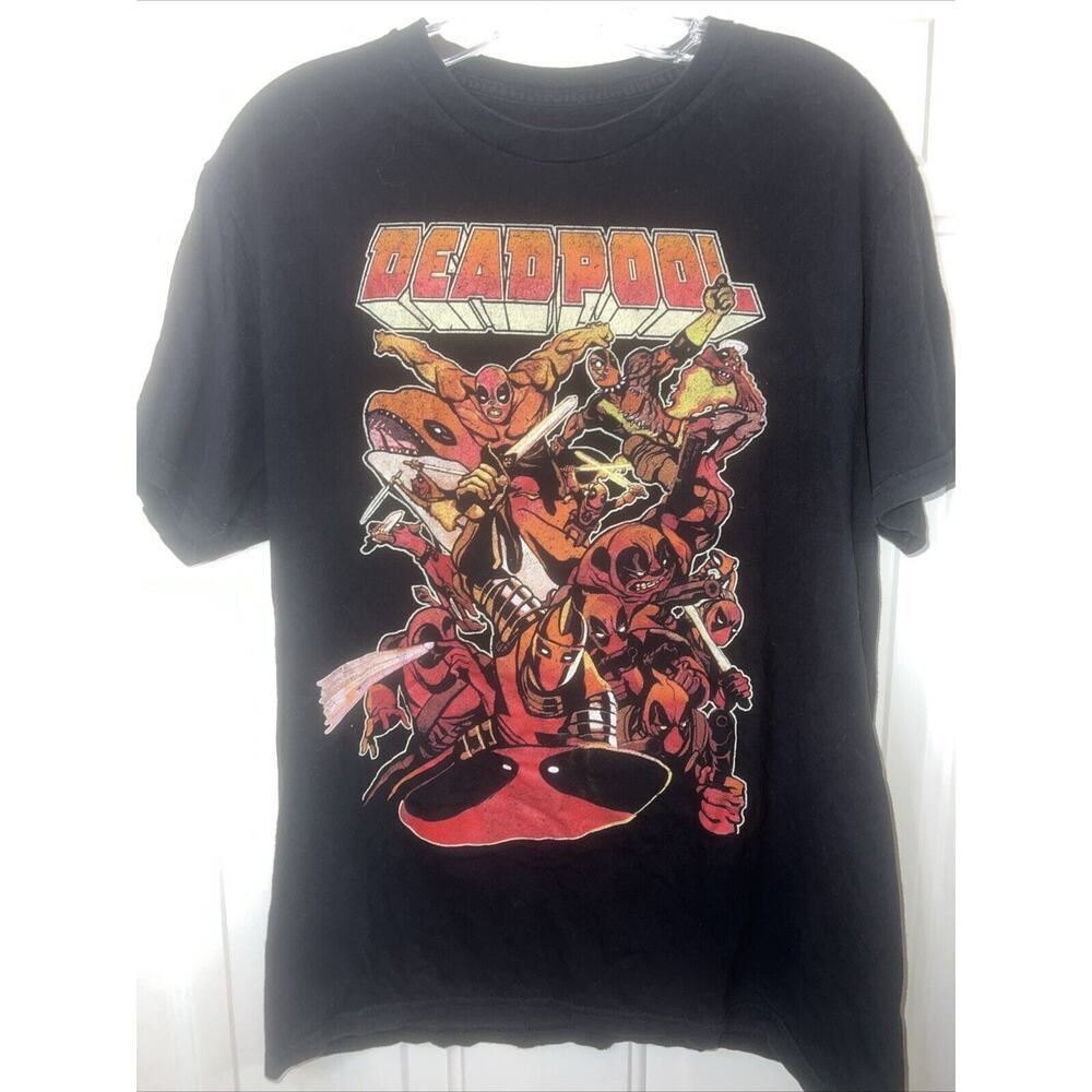 Marvel DEADPOOL Graphic T-Shirt Short Sleeve Black Officially Licensed L Disney